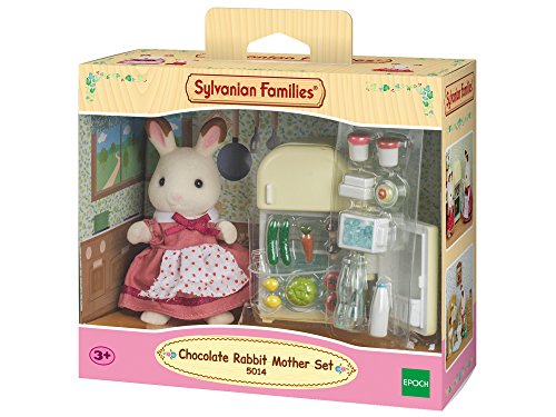 Sylvanian Families 5014 Schokoladenhasen Mutter mit Kühlschrank - Puppenhaus Spielset Mehrfarbig von Sylvanian Families