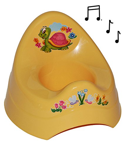 alles-meine.de GmbH Töpfchen/Nachttopf - mit Musik/Sound - groß - mit großer Lehne + Spritzschutz - Schildkröte gelb - Babytöpfchen/Kindertopf/Lerntöpfchen - Toilettentra.. von alles-meine.de GmbH