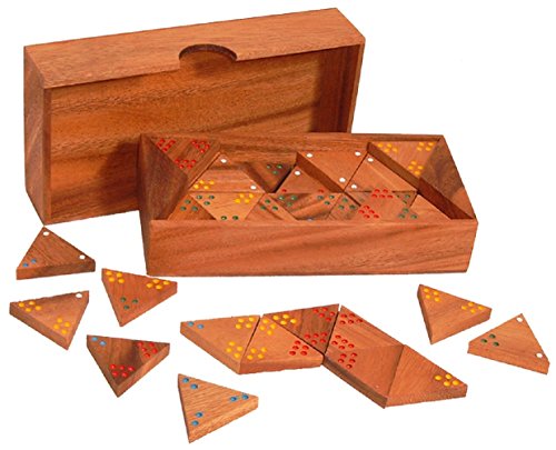 Woru Tri Domino aus Holz, Holz-Spiel, Tridomino, Gesellschaftsspiel, Legespiel von Woru