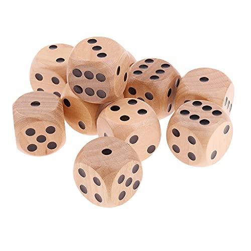 Sharplace 10 Stück Große D6 Holzwürfel Würfel-Set, Natürlich Holz Spielwürfel, Kartenspiel Partyspiele zubehör, 2cm Sharplace 10 Stück Große D6 Holzwürfel Würfel-Set, Natürlich Holz Spielwürfel, Kartenspiel Partyspiele zubehör, 2cm von Sharplace