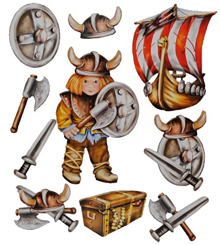 11 TLG. Set 3-D ! Wandtattoo/XL Sticker aus Pappe - Wikinger Wikingerschiff selbstklebend Aufkleber - Wandsticker für Kinder 11 TLG. Set 3-D ! Wandtattoo/XL Sticker aus Pappe - Wikinger Wikingerschiff selbstklebend Aufkleber - Wandsticker für Kinder von alles-meine.de GmbH