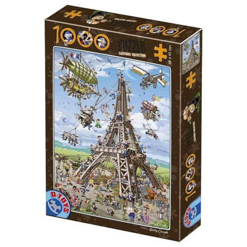 Unbekannt 74683-CC11 D-Toys Puzzle 1000 Teile-Cartoon Collection-Eiffelturm, Multicolor von D-Toys