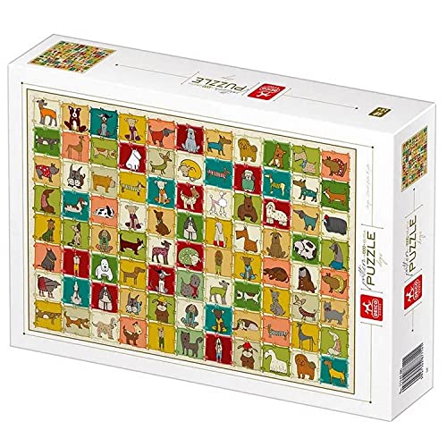 Unbekannt 77141 Deico Games Puzzle 1000 DÁVID KÁTAI ESZTER_Pattern Dogs, Multicolored von Unbekannt