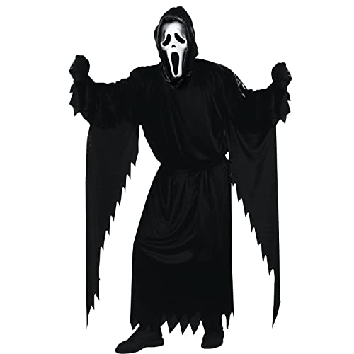 Fun World Scream Ghost Face Kostüm für Erwachsene, Schwarz, Einheitsgröße, Schwarz, Einheitsgre von Fun World