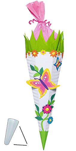 alles-meine.de GmbH BASTELSET Schultüte - Schmetterling Blumen - 85 cm - mit/ohne Kunststoff Spitze - Zuckertüte zum selber Basteln - 6 eckig Blumenranke Mädchen alles-meine.de GmbH BASTELSET Schultüte - Schmetterling Blumen - 85 cm - mit/ohne Kunststoff Spitze - Zuckertüte zum selber Basteln - 6 eckig Blumenranke Mädchen von alles-meine.de GmbH