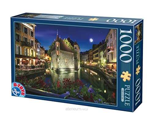 Unbekannt 70531 D-Toys Puzzle 1000 Pieces Bei Nacht Frankreich Annecy, Multicolour von Unbekannt