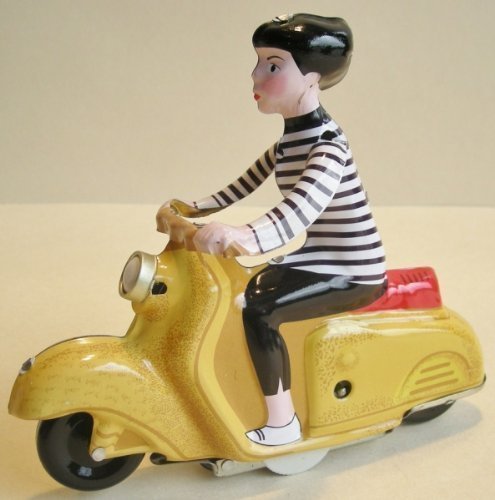 Unbekannt Blechspielzeug - Motorrad Scooter Girl auf Motorroller, gelb von Unbekannt