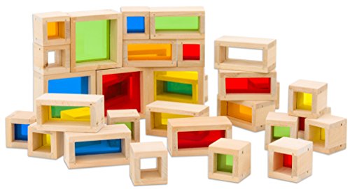 Unbekannt Bunte Fensterbausteine Holz Bauklötze Bausteine Kinder Spielsteine 32-TLG. von Unbekannt