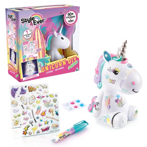 Canal Toys Style for Ever Einhornfigur zum Selbstgestalten - Wunderschönes Unicorn Spielzeug für Mädchen - Einhorn Figur zum Bemalen mit Aufkleber OFG 106 Weiß von Canal Toys