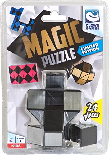 Unbekannt Clown 0896036 Magic Puzzle Silv. 24-TLG, Silber/schwarz von Unbekannt