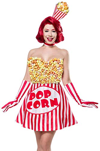Unbekannt Damen Popcorn Girl Fantasy Kostüm Süßigkeiten Verkleidung aus Kleid, Haarreif, Handschuhe in bunt Popcorntüten-Form XL Unbekannt Damen Popcorn Girl Fantasy Kostüm Süßigkeiten Verkleidung aus Kleid, Haarreif, Handschuhe in bunt Popcorntüten-Form XL von Unbekannt
