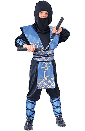 Unbekannt Dark Ninja Krieger Verkleidung für Jungs Fasching Karneval Halloween Kostüm L von Wicked Costumes