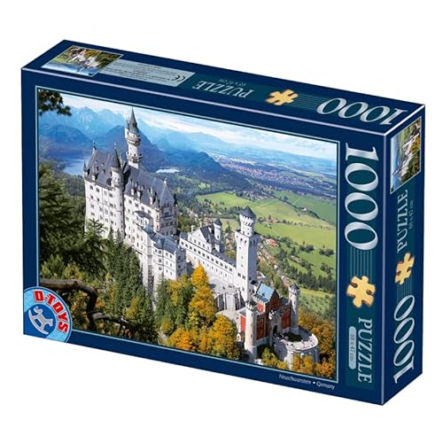 Unbekannt 70654-FP02 D-Toys Puzzle 1000 Pieces Deutschland Schloss Neuschwanstein, Multicolor von Unbekannt