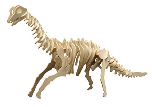 Pebaro 856/9 Holzbausatz Brachiosaurus, Dinosaurier 3D Puzzle, Basteln mit Holz, Holzpuzzle, Bastelset, vorgestanzte Holzplatte, inkl Schmirgelpapier, ausbrechen, zusammenstecken, fertig, Geschenkidee von Pebaro