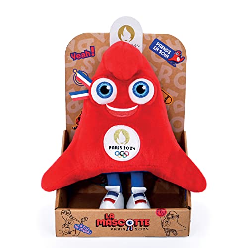 Doudou et Compagnie JO2497, Bonnet phrygien Maskottchen OLY, rot, Phryge 25 cm-Boite Display von Doudou et Compagnie