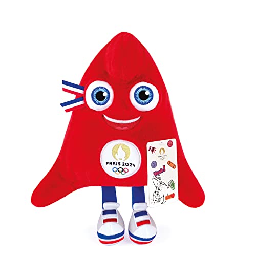 Doudou et Compagnie - Plüschtier Phryge 25 cm Offizielles Maskottchen JO Paris 2024 – Maskottchen der Olympischen und Paralympischen Spiele Paris 2024 – Form Phrygische Mütze, rot, 25 cm – JO2401 von Doudou et Compagnie