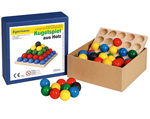 Egermann EH224/2 - Stapelspiel Kugelspiel Holzkugelspiel, Kleinkindspielzeug von Egermann