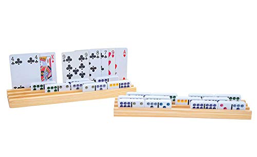 Engelhart - 390818-4 Domino und Kartenhalter aus Holz 26 cm x 6 cm - für Domino und Karten Spiele von Engelhart