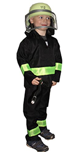 FIG 1133 Feruerwehr Feuerwehr-Anzug für Kinder,Größe 128, schwarz von FIG