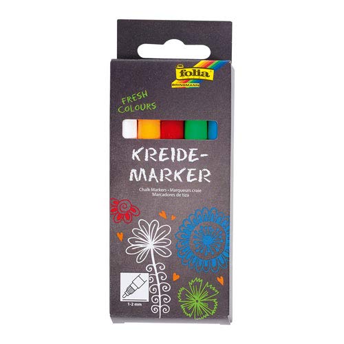 Unbekannt Folia Kreide-Marker, bunt, 5er Set - Kreidestift Flüssigkreide von Unbekannt