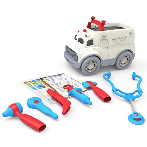 Green Toys 8601313, Krankenwagen mit Arztausrüstung, Spielfahrzeug für Kinder ab 24 Monaten, 10-teilig Green Toys 8601313, Krankenwagen mit Arztausrüstung, Spielfahrzeug für Kinder ab 24 Monaten, 10-teilig von Green Toys
