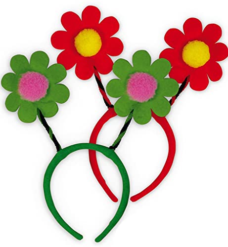Unbekannt Haarreif mit Blumen, Hippie Haarreif für Blumenkinder, Karneval, Fasching, Rave (rot) von unbekannt