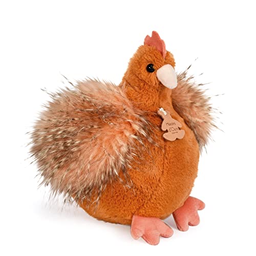 Histoire d'ours - Plüschtier Henne – Bauernhoftier – Huhn – Orange – 20 cm – süß und weich – Geschenkidee zur Geburt und Geburtstag, Mädchen und Jungen – HO3161 von Histoire d'ours