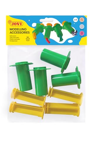 Jovi Mini-Knetpressen aus Kunststoff, für weiche Knetmasse, 4 Stück, sortiert, Large von Jovi