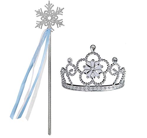 Unbekannt Kostüm Zubehör Diadem und Zauberstab Eiskönigin Kinder Kostüm Eisprinzessin Fasching Karneval von Unbekannt