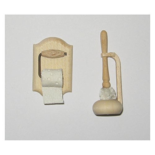 Unbekannt Liebe 46035 Toilettenset Bürste Klopapier + Halter 1:12 für Puppenhaus von Unbekannt