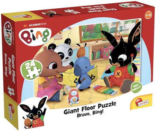 Liscianigiochi - Bing Giant Floor Puzzle 24 Teile Mega Puzzle 70x50 cm - Bravo Bing ! - Bildungsspiel für Kinder von 1 bis 4 Jahren von Lisciani
