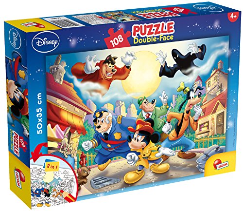 Lisciani 48021 Mouse Detective Mickey & Friends Puzzle 2 in 1 Doppel Gesicht Plus 108 Stück Maus Disney, Mehrfarbig von Lisciani