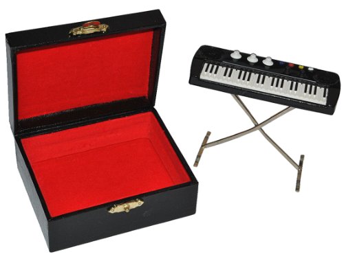 alles-meine.de GmbH Miniatur Keyboard/E-Piano mit Kasten - Holz Maßstab 1:12 - Puppenhaus Piano Klavier - Musikinstrument Musik Instrument Tasteninstrument von alles-meine.de GmbH