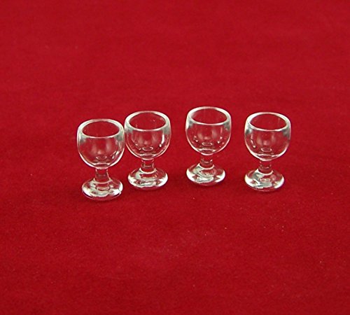 Unbekannt Miniatur Weingläser, 4 Teile, Créal. Für 1:12 Puppenstuben. 1,6 cm von Unbekannt
