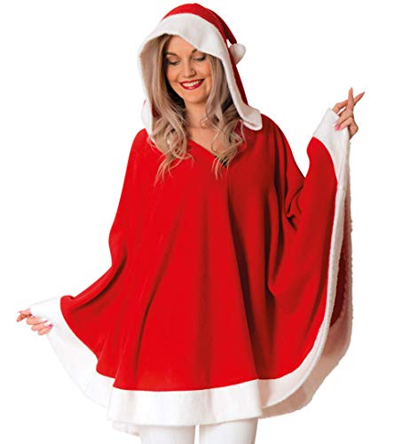 FRIES Miss Santa Claus Kapuzenponcho Nikolausin Nikolaus Damen Kostüm von FRIES