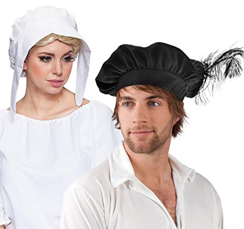 Unbekannt Mittelalter Mützen Haube und Barett Mittelalter-Mode 2er-Set Einheitsgröße Kostüm-Zubehör Unbekannt Mittelalter Mützen Haube und Barett Mittelalter-Mode 2er-Set Einheitsgröße Kostüm-Zubehör von Unbekannt