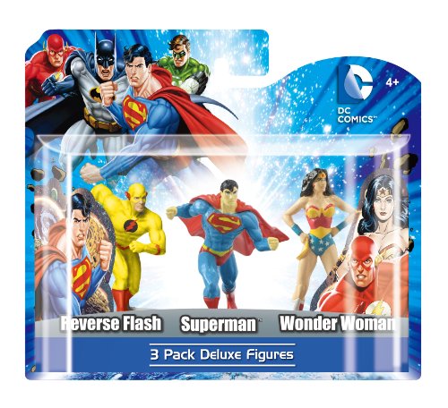 Monogram - DC Universe, Pack C mit 3 Figuren: Reverse Flash, Superman und Wonder Woman, 10 cm (MNGUDC45223) von Monogram
