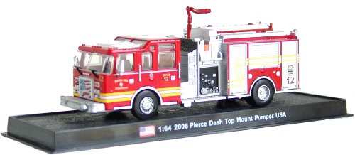 Unbekannt Pierce Dash Top Mount Pumper Fire Truck Diecast 1:64 Model (Amercom GB-16) von Unbekannt