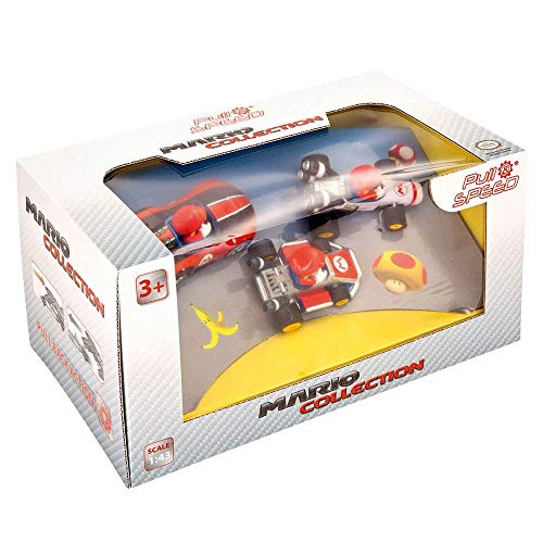 Carrera Pull & Speed I Mario Kart™ - Mario 3Pack I Aufziehauto Rennauto I Pull and Speed Auto mit Rückziehmotor I Für Jungs und Mädchen ab 6 Jahren & Erwachsene I Rennbahn von Carrera