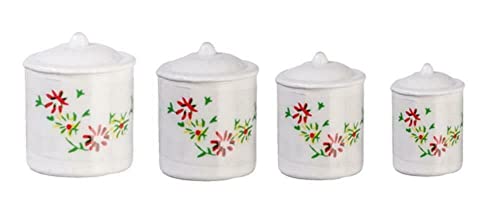 Unbekannt Puppenhaus Miniatur Küchenzubehör Weiß Kanister Set Fleur 5383 von Unbekannt