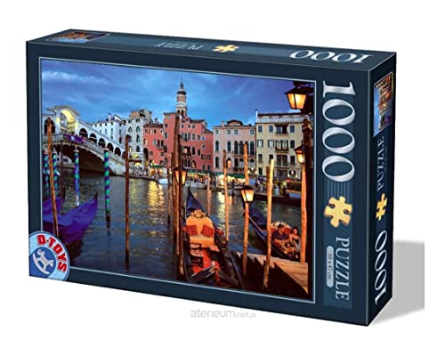 Unbekannt 70555-NL04 D-Toys Puzzle 1000 Teile-Bei Nacht : Venedig, Italien, Multicolor von Unbekannt