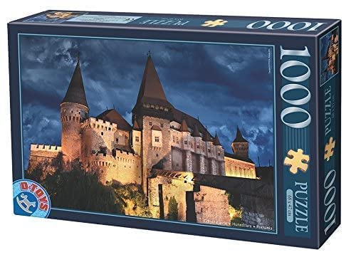 Unbekannt 74775-MN13 D-Toys Puzzle 1000 Teile-Burg Hunedoara bei Nacht, Rumänien, Multicolor von Unbekannt