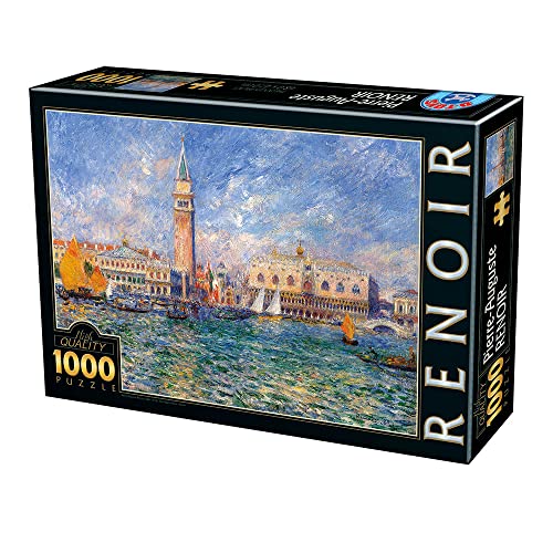 Unbekannt 74911-RE08 D-Toys Puzzle 1000 Teile-Pierre-Auguste Renoir: The Doge's Palace, Venice, Multicolor von Unbekannt