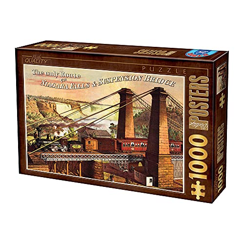 Unbekannt 74966-VP19 D-Toys Puzzle 1000 Teile-The only Route via Niagara Falls Suspension Bridge, Multicolor von Unbekannt