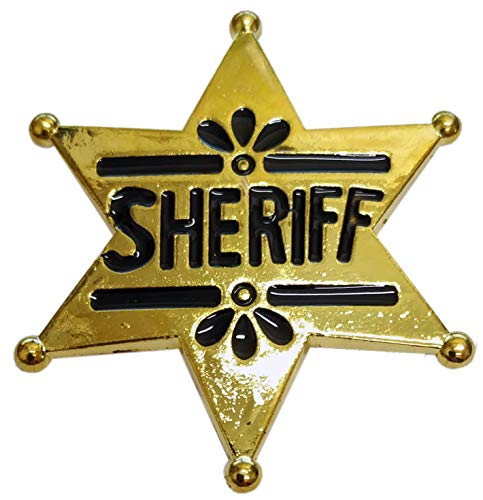Unbekannt Sheriffstern (6x6cm) Verkleidung Accessoire Cowboy Sheriff Marshal Karneval Fasching (Gold) von Unbekannt