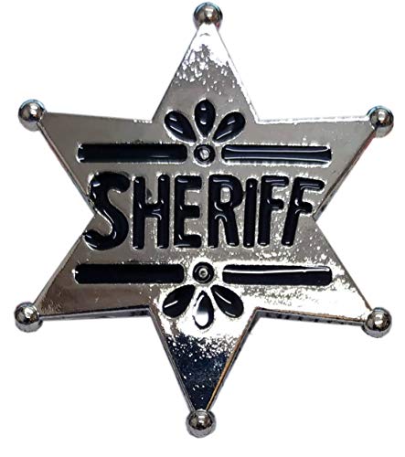 Unbekannt Sheriffstern (6x6cm) Verkleidung Accessoire Cowboy Sheriff Marshal Karneval Fasching (Silber) von Unbekannt