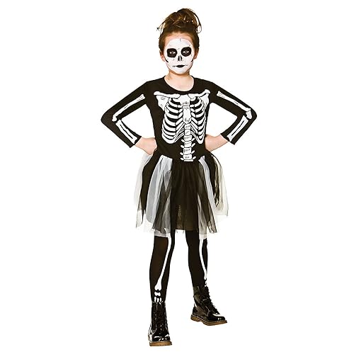 Unbekannt Skelebones Girl's Costume Skeleton Halloween Fancy Dress von Wicked Costumes