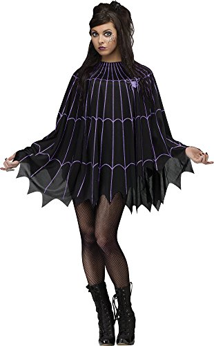 Unbekannt Spinnen-Cape Kostüm-Poncho für Damen schwarz-lila - Violett von Fun World