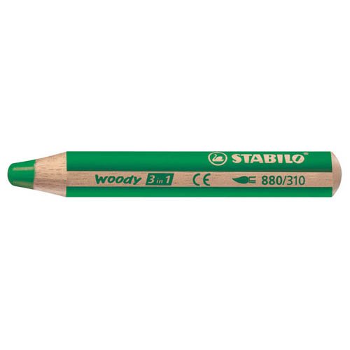 Unbekannt Stabilo Woody 5 STK., dunkelgrün - Farbstift Wachsmalkreide Aquarellstift von Unbekannt