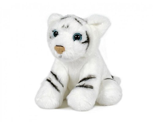 Stofftier Tiger, weiß, 13 cm Kuscheltier Plüschtier, Wildtier Zootier Raubkatze von FOXCUP